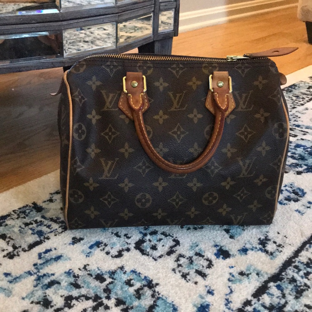 Louis Vuitton Speedy 25 logo bag